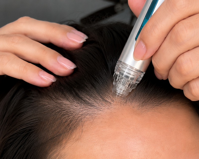 Reverses thinning at the root — not surface